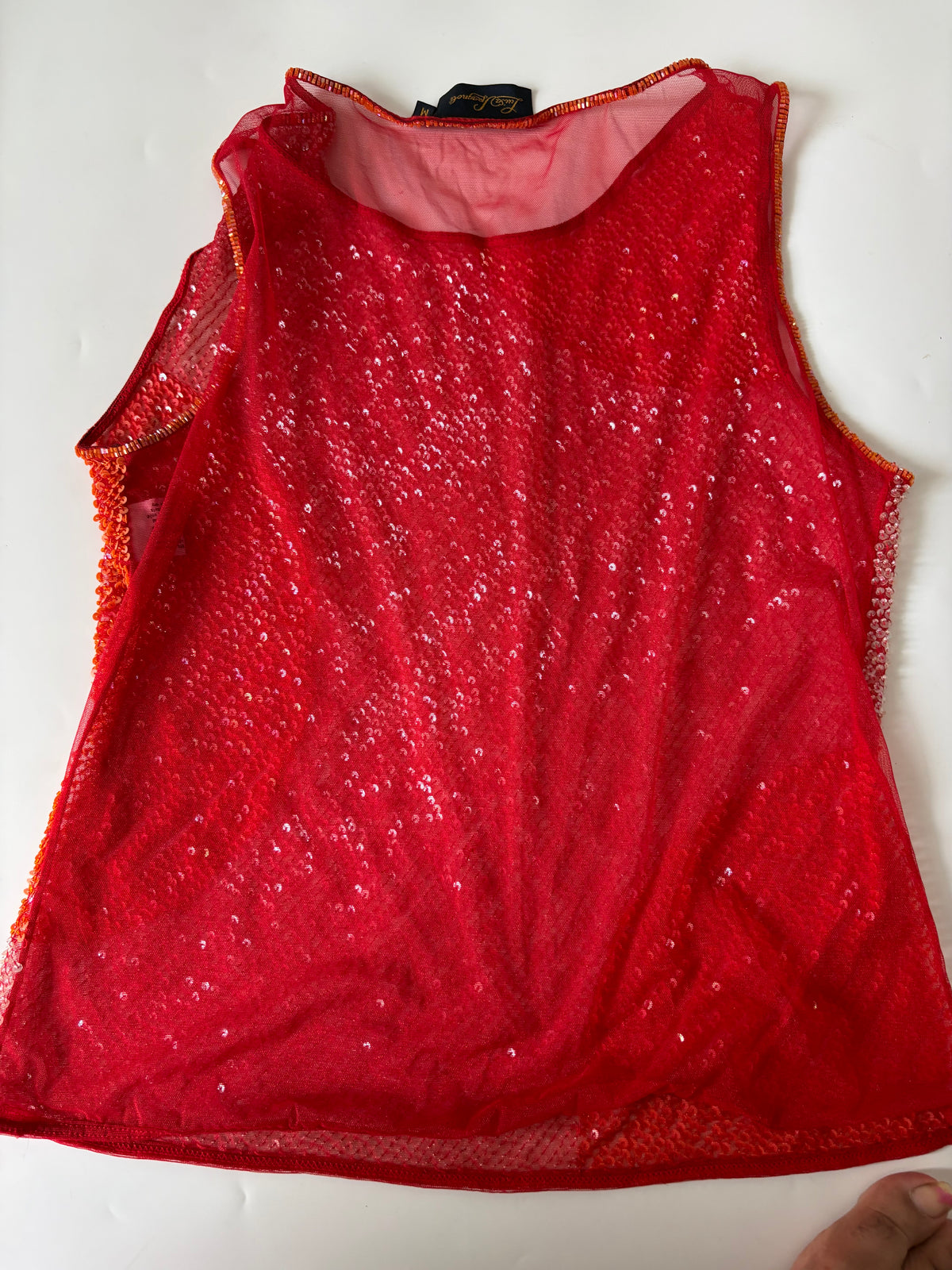 Fully beaded shiny red top(38-40 inch)