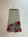 Beige floral skirt half printed(32 inch)