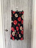 maxi floral black skirt (36-40inch)