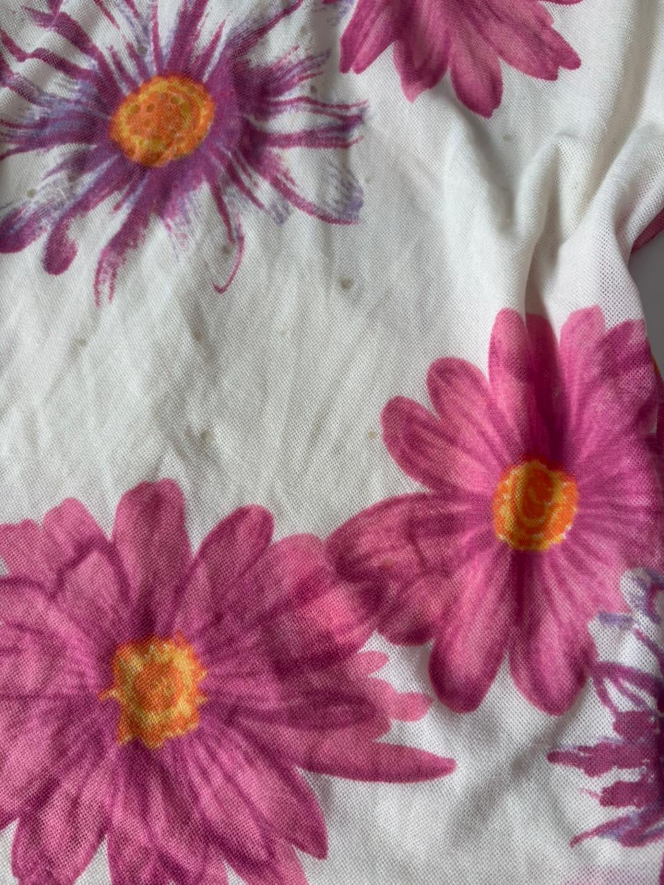 Floral white top(34-36 inch)