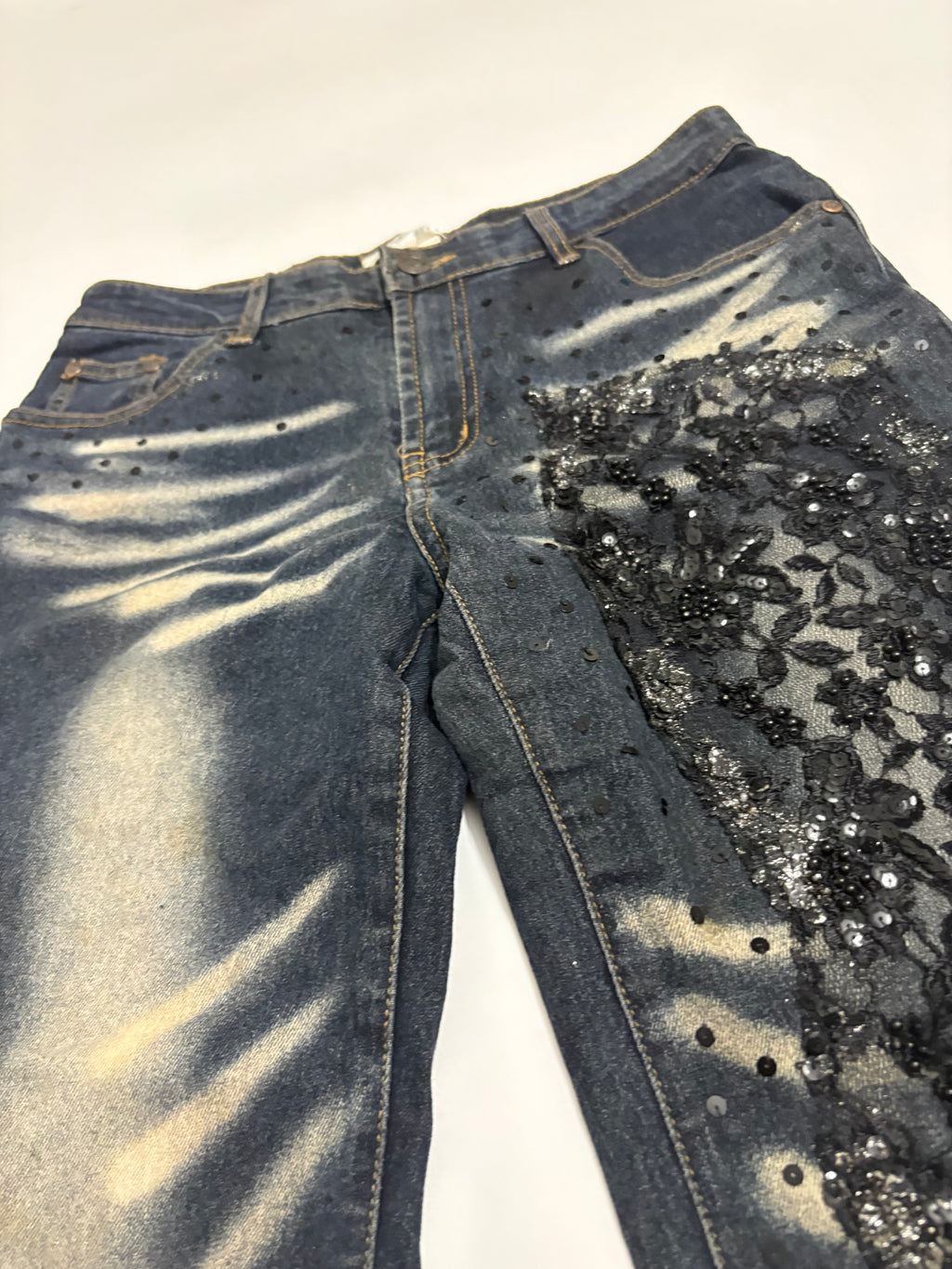 beaded black jeans (30inch)