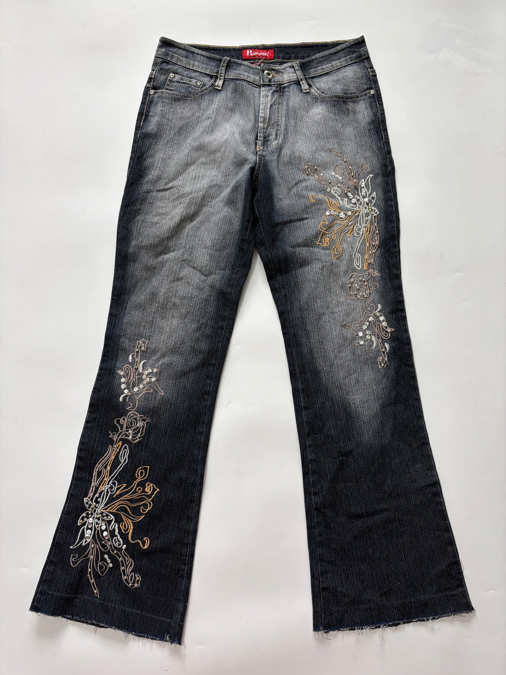 PASSIONTEX mid rise jeans floral beaded (30 inch)