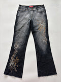 PASSIONTEX mid rise jeans floral beaded (30 inch)