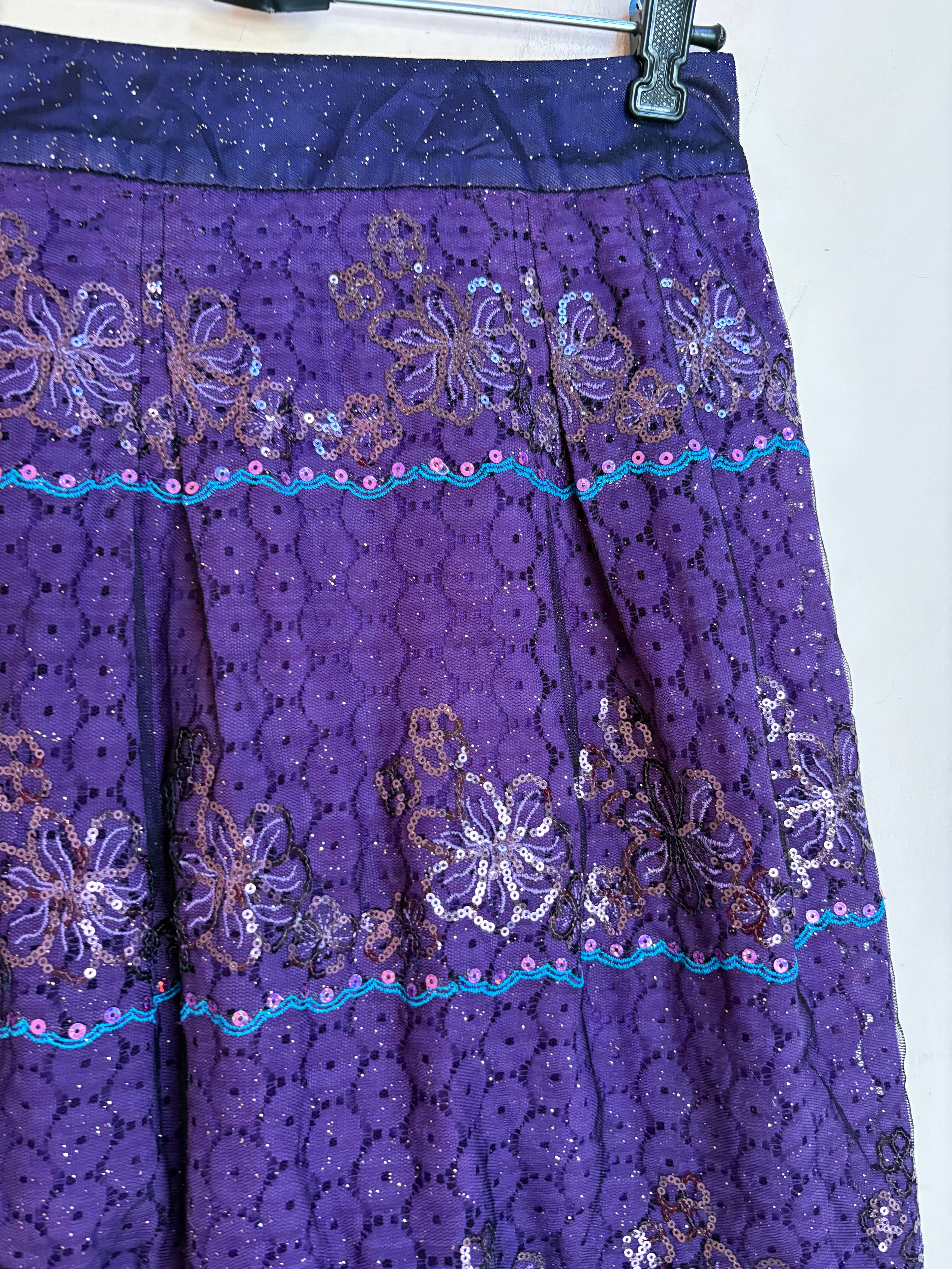 Kinkai beaded purple skirt(28 inch)
