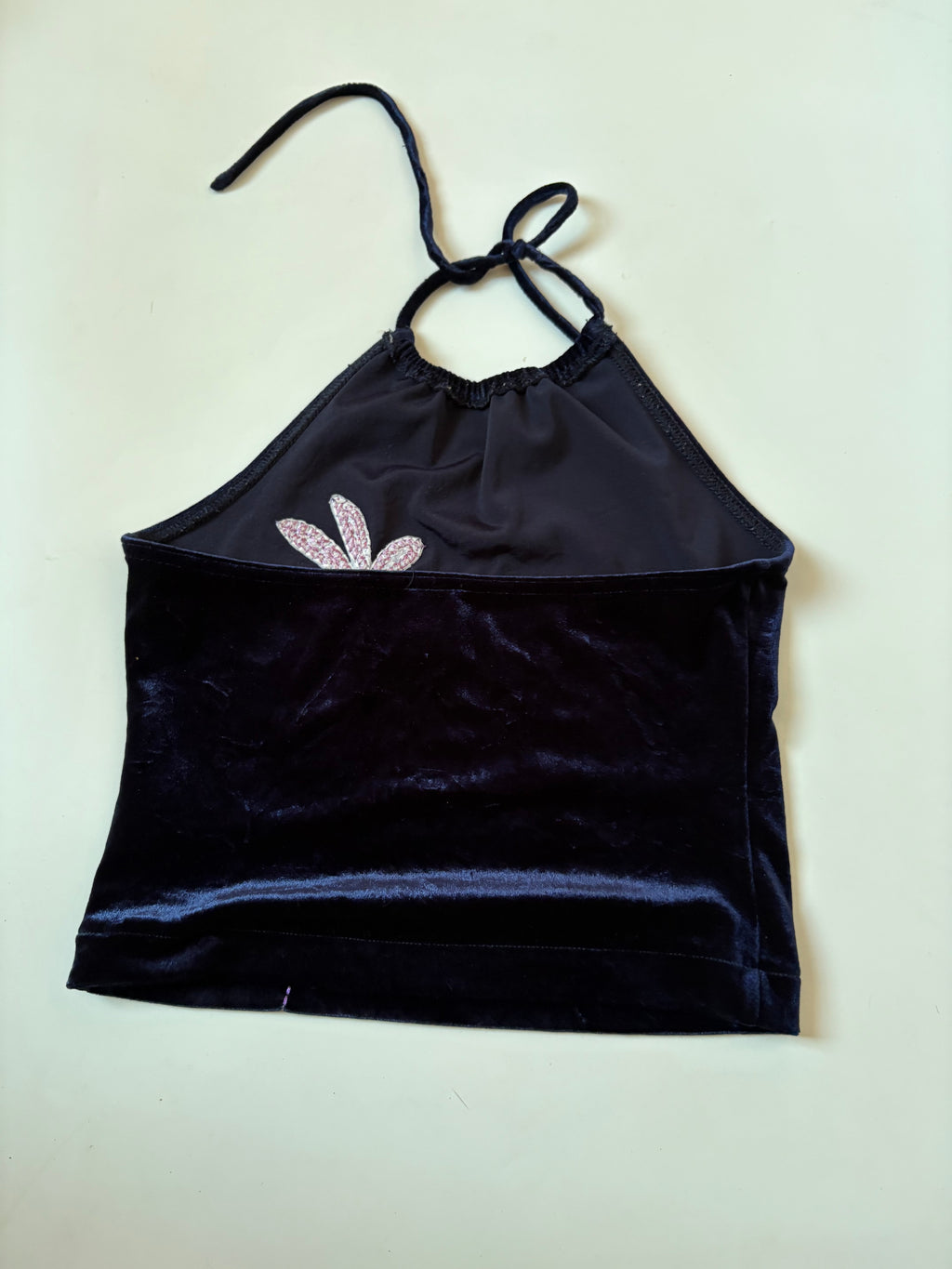 NEXT blue velvet flower top(36-38inch)