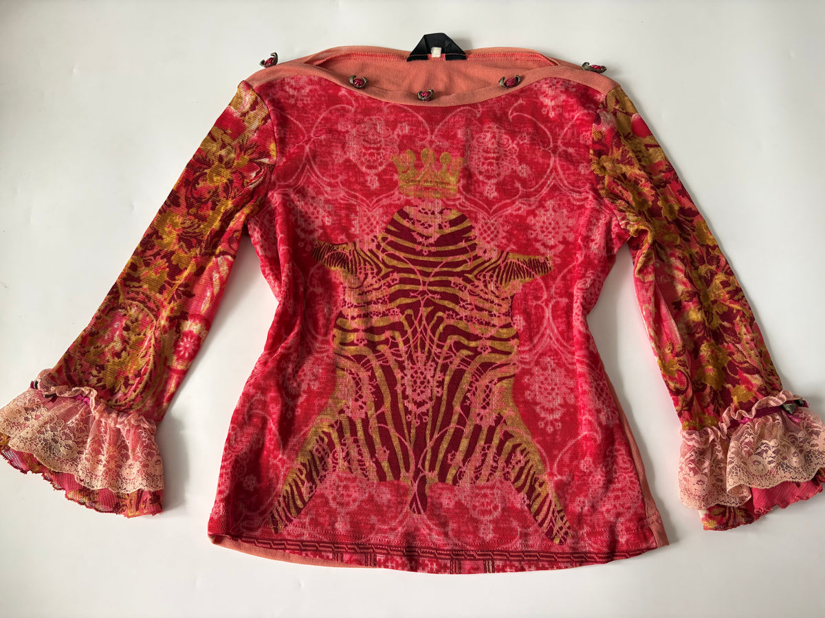 A9 Hot pink artistic top(