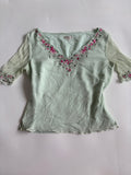 fairy v neck green top (40inch)