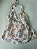 Floral white halter top(32 inch)