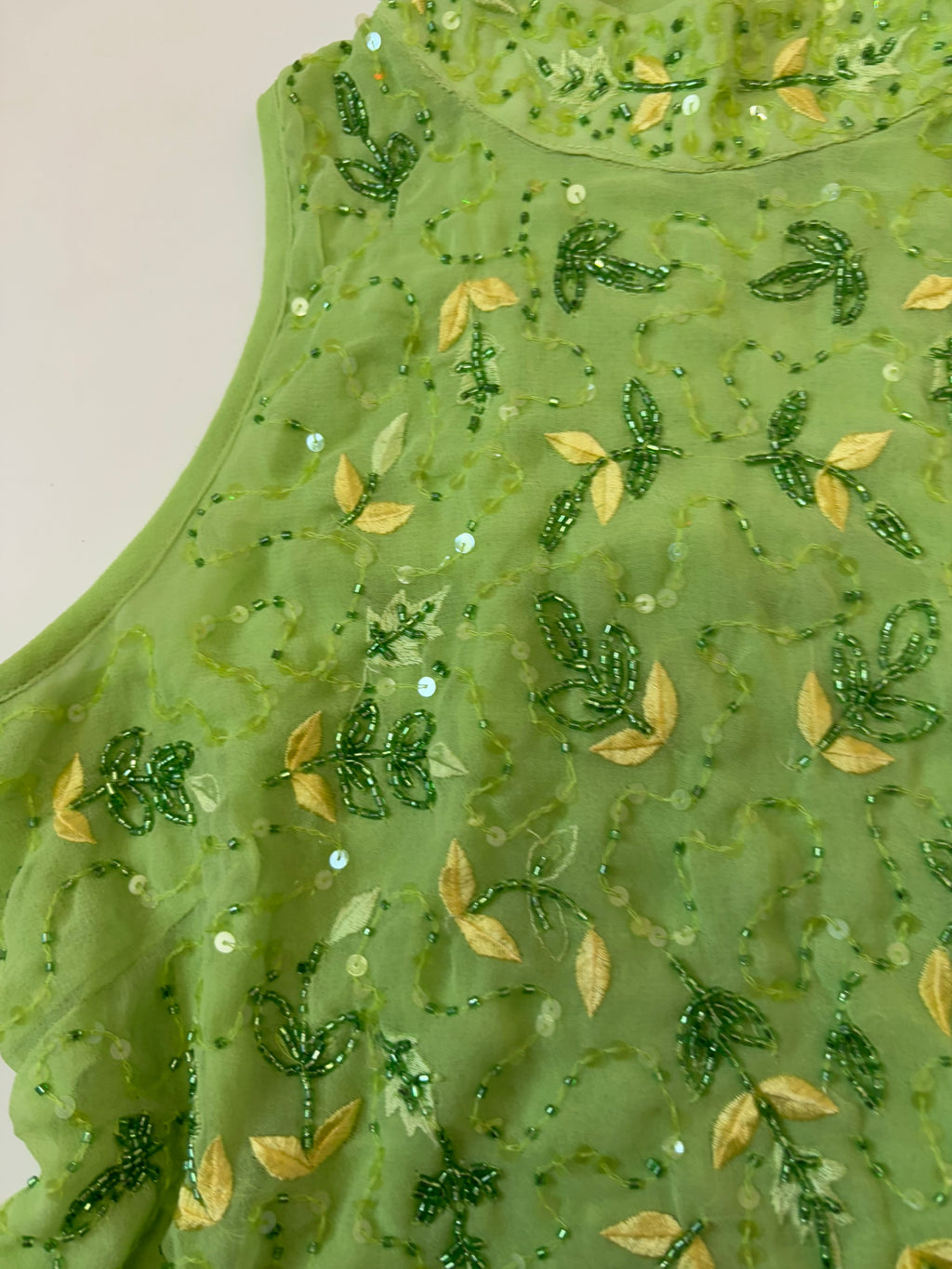 Nice and chic green beaded top(36 inch)