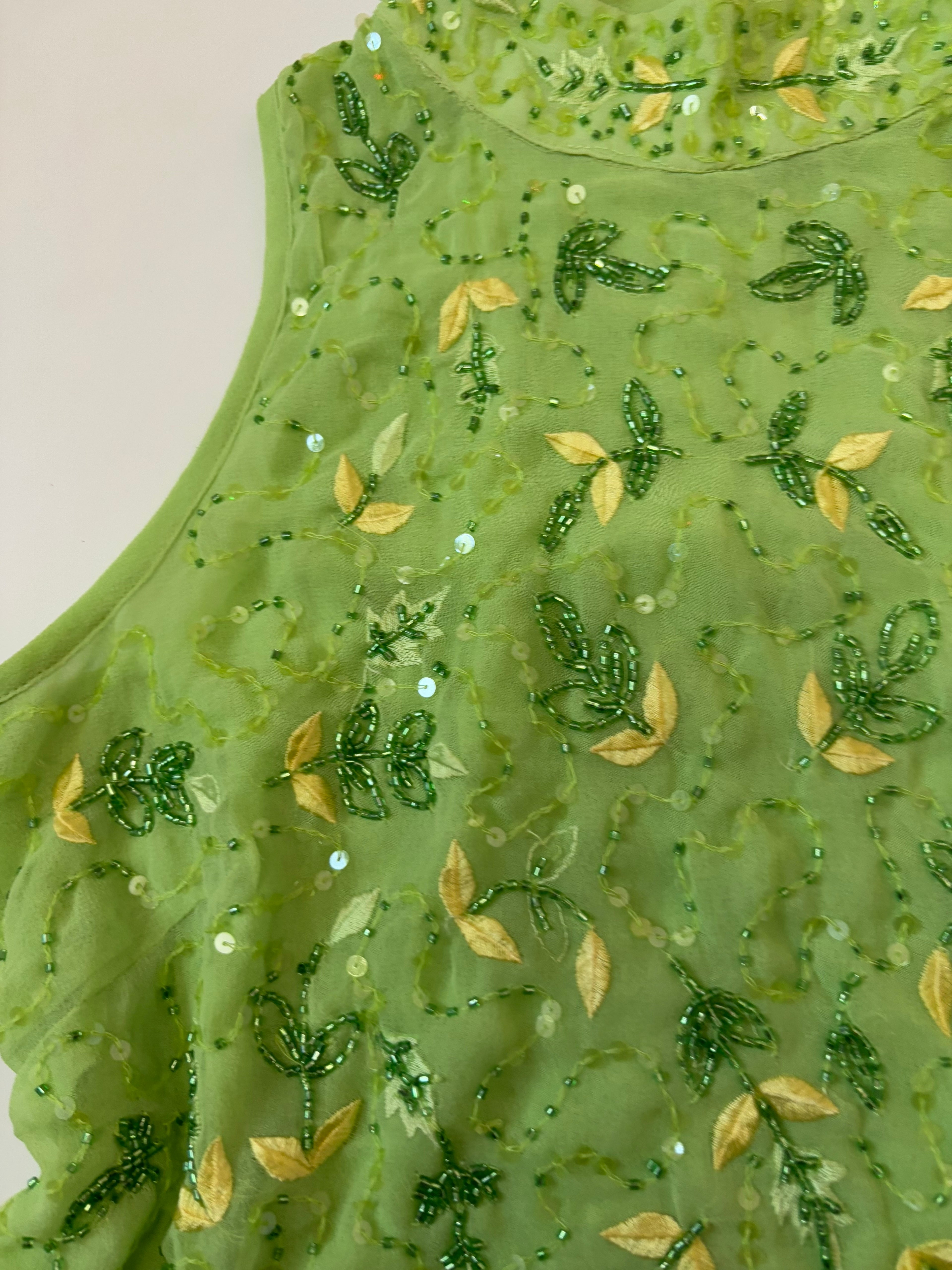 Nice and chic green beaded top(36 inch)
