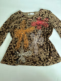 CHIAU YUH brown floral top(40-44 inch)