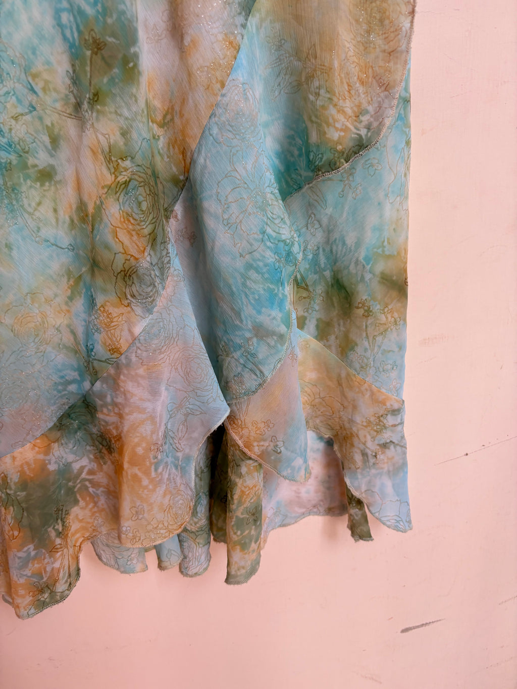 Tie dye shiny skirt(34-38 inch)