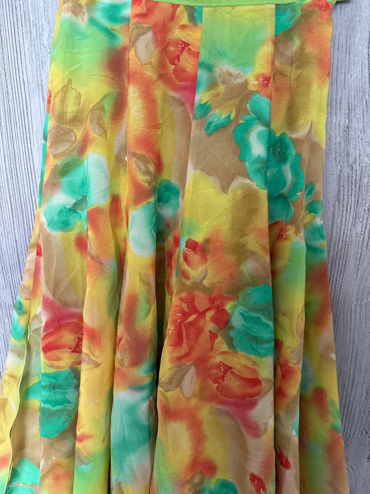 Orangey colourful floral skirt(24inch)