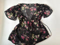 Black floral colourful top(38-40 inch)