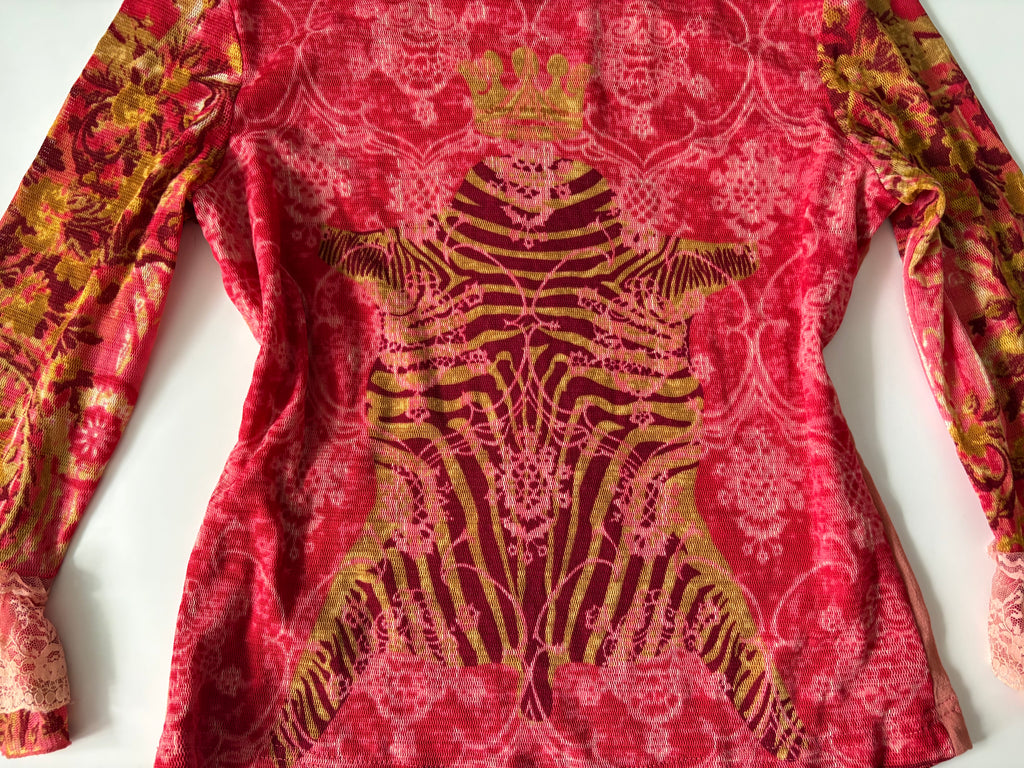 A9 Hot pink artistic top(