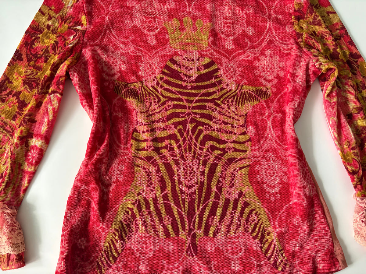 A9 Hot pink artistic top(