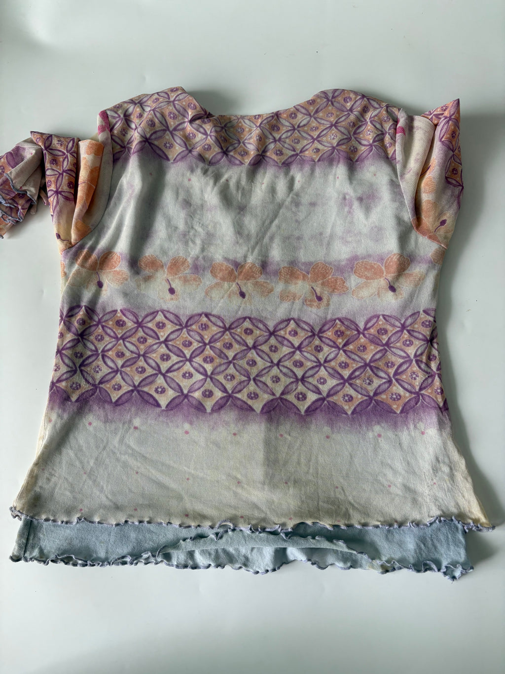 Floral white mesh top(34-36 inch)