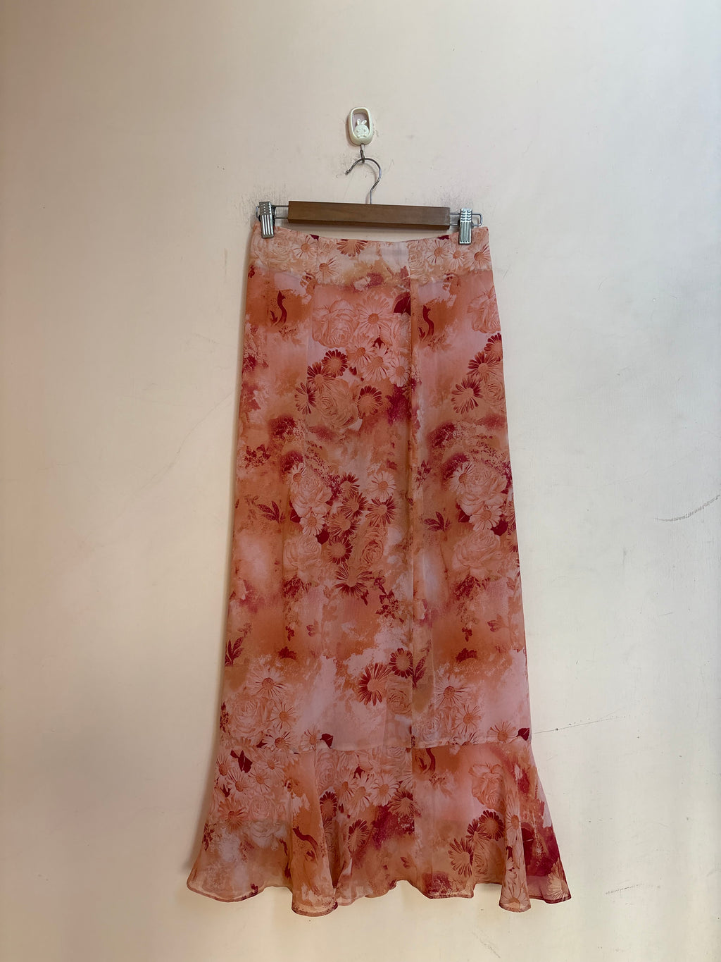 Peach floral skirt(32 inch)
