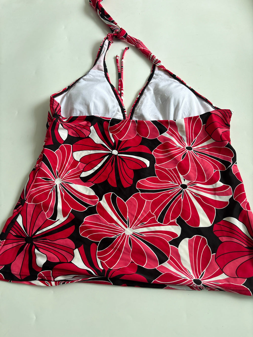 red floral halter neck padded (36inch)