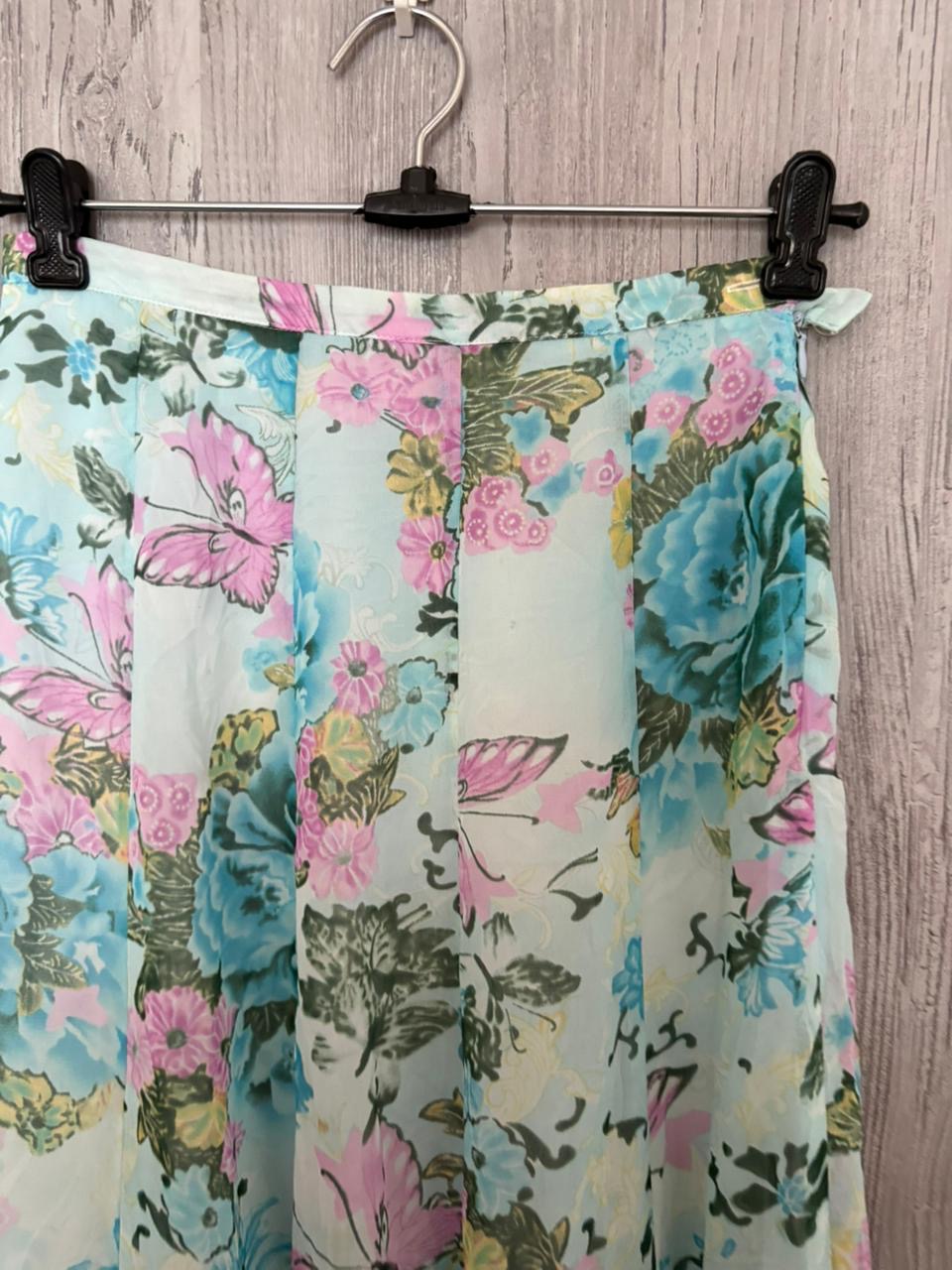 butterfly blue floral skirt (26inch)