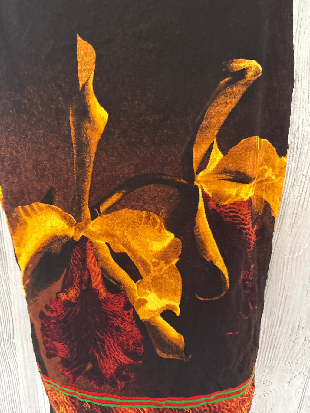 Brown orangey flower skirt(30 inch)