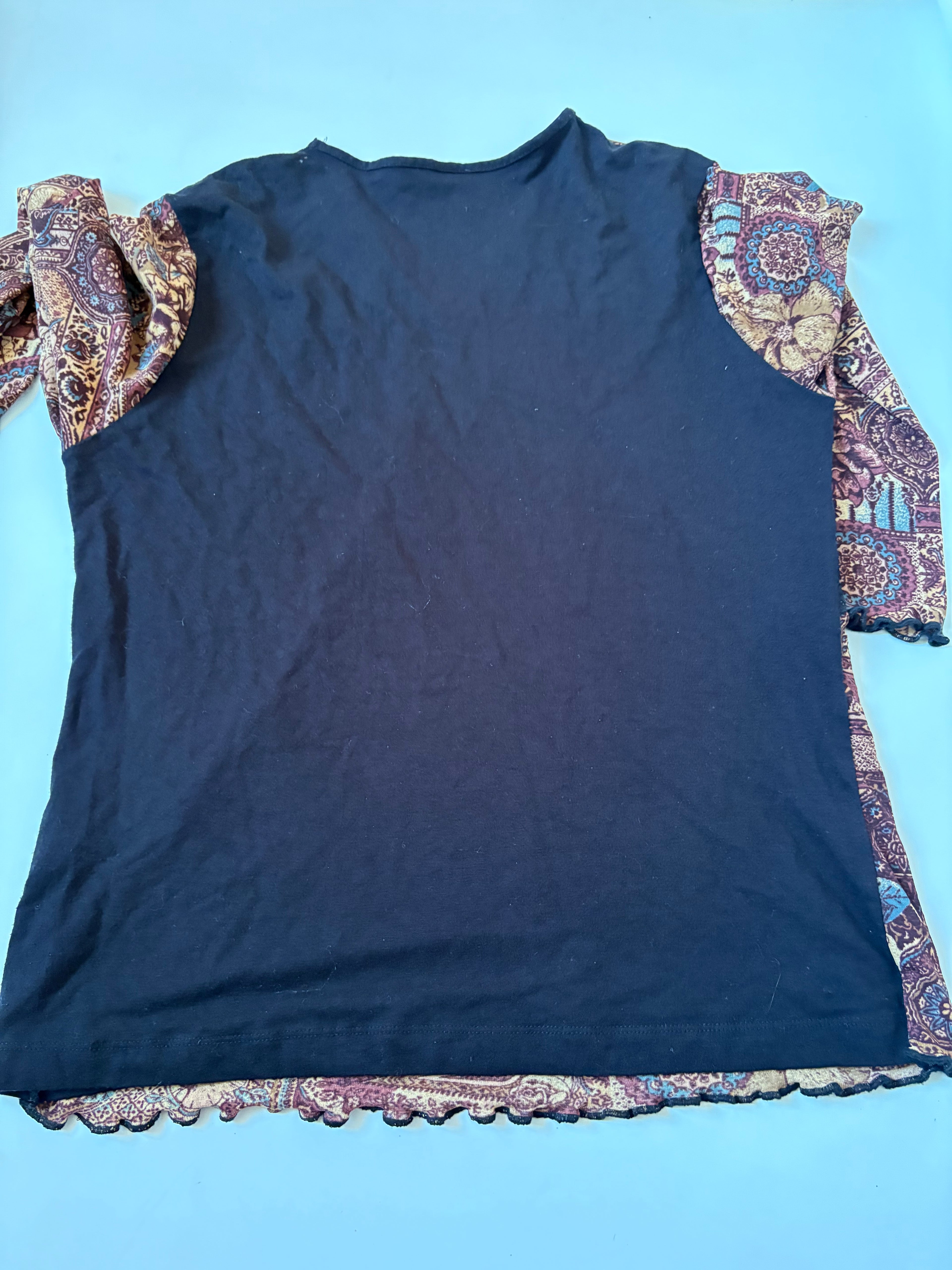 Brown& black ancient flower top(34-42inch)