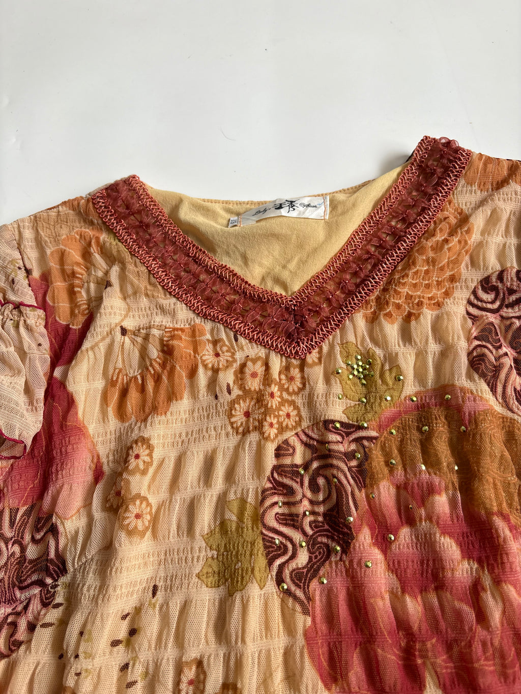 LADYS KLEAR brown floral top(38-40 inch)