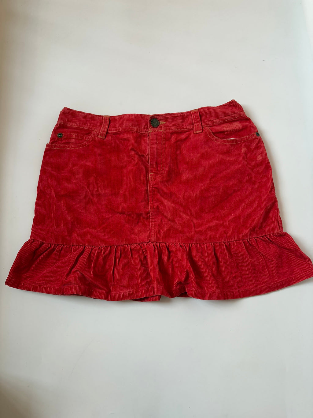 corduroy red mini skirt (30inch)