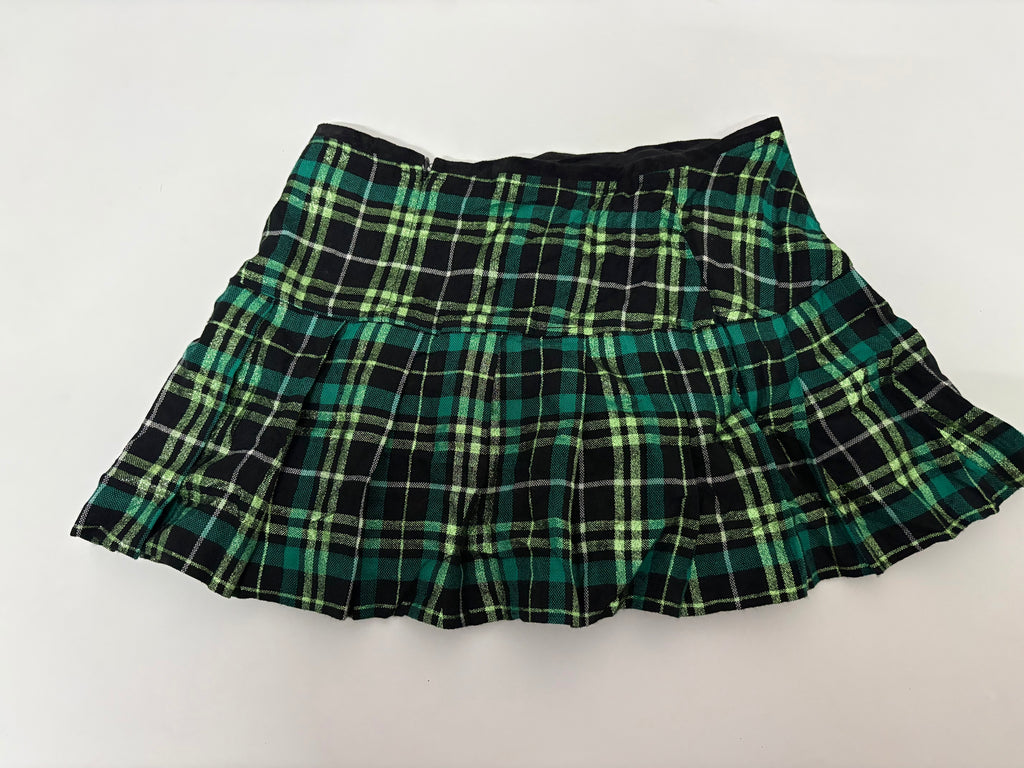 green plaid mini skirt (26-28inch)
