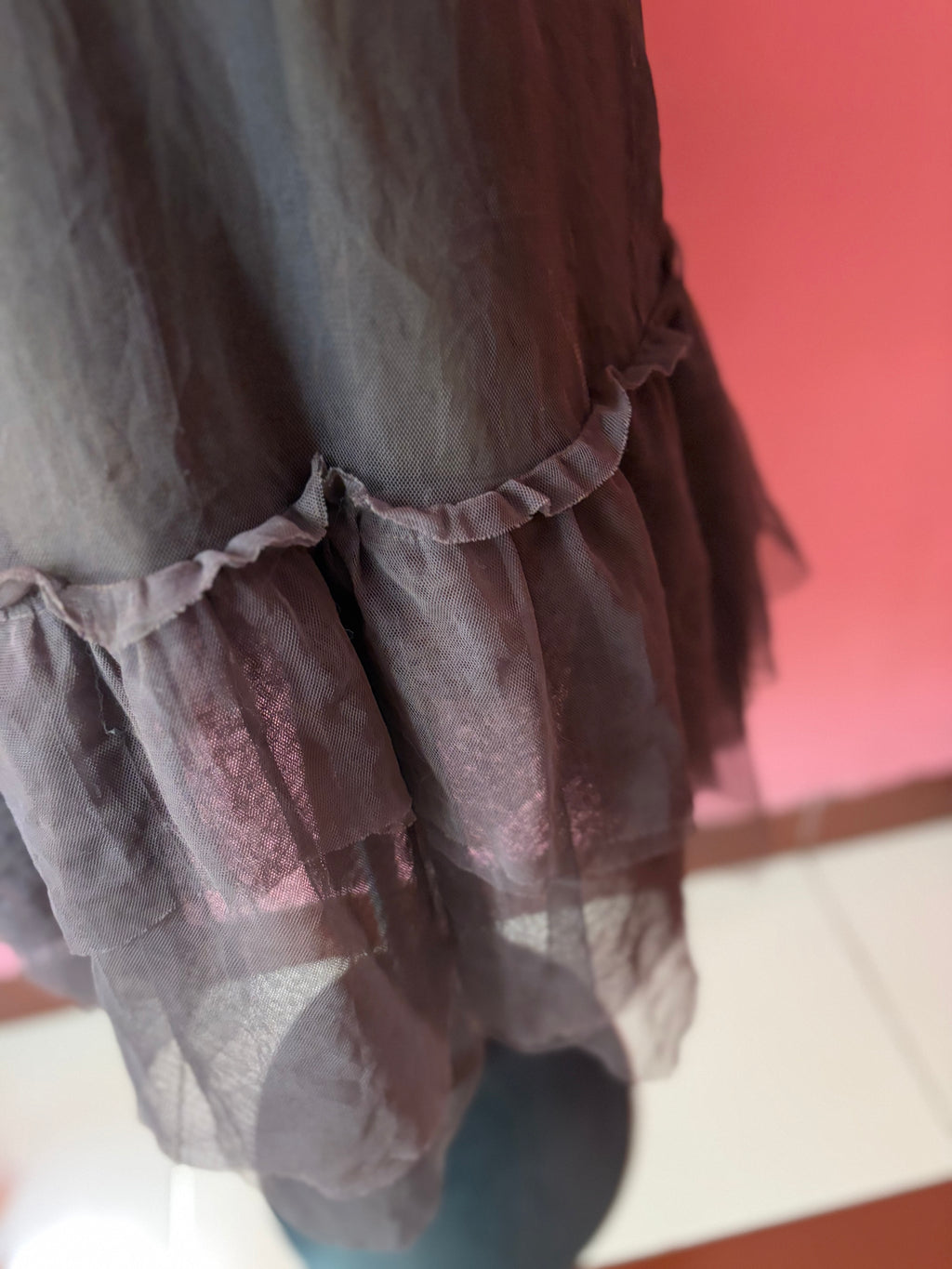 Brown ruffle dress(34 inch)