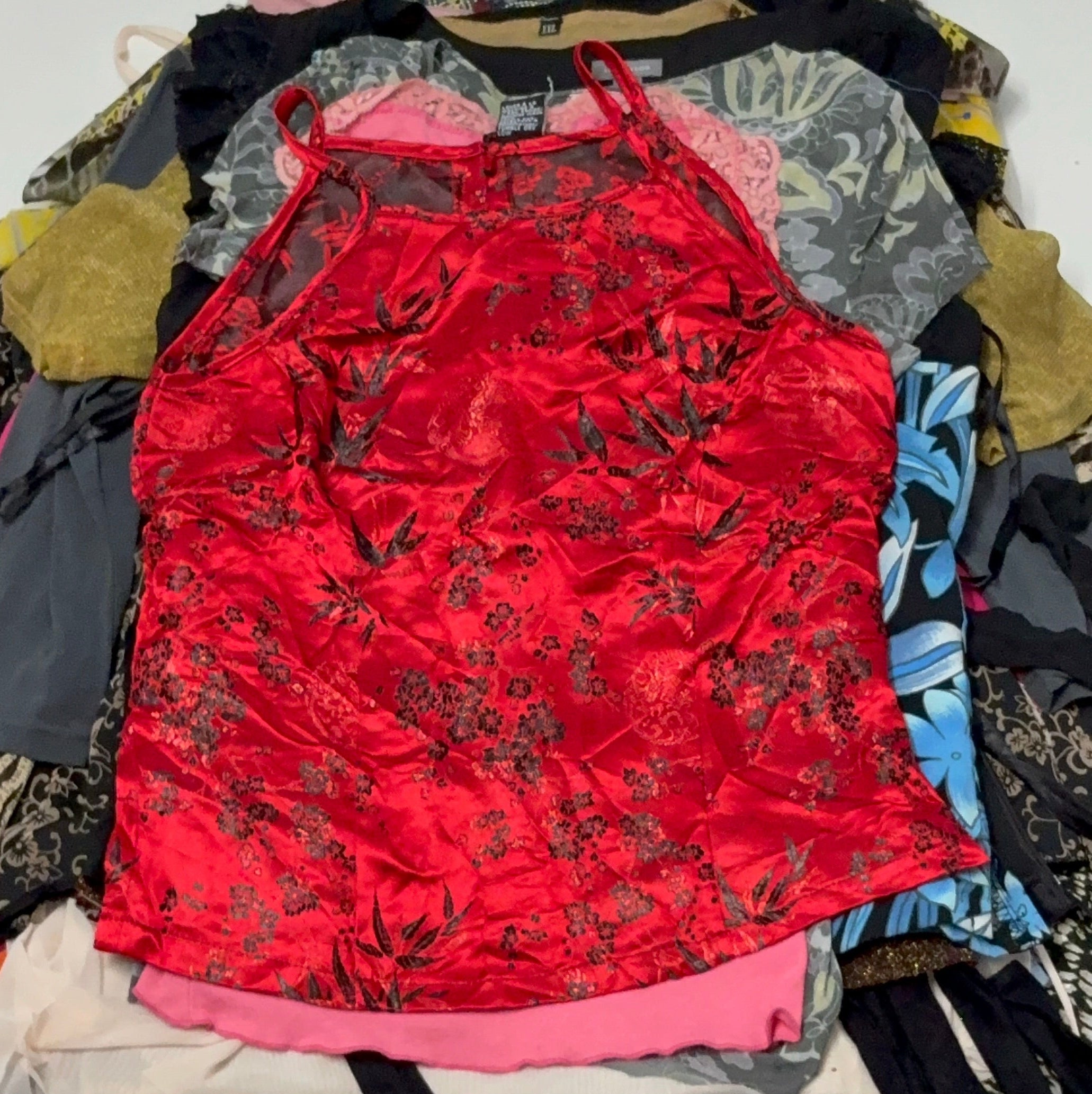 Red chinese pattern cami(32inch)