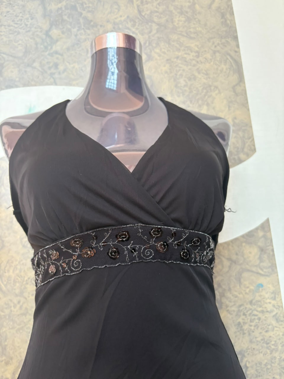 vanity halter neck black dress(30-34 inch)