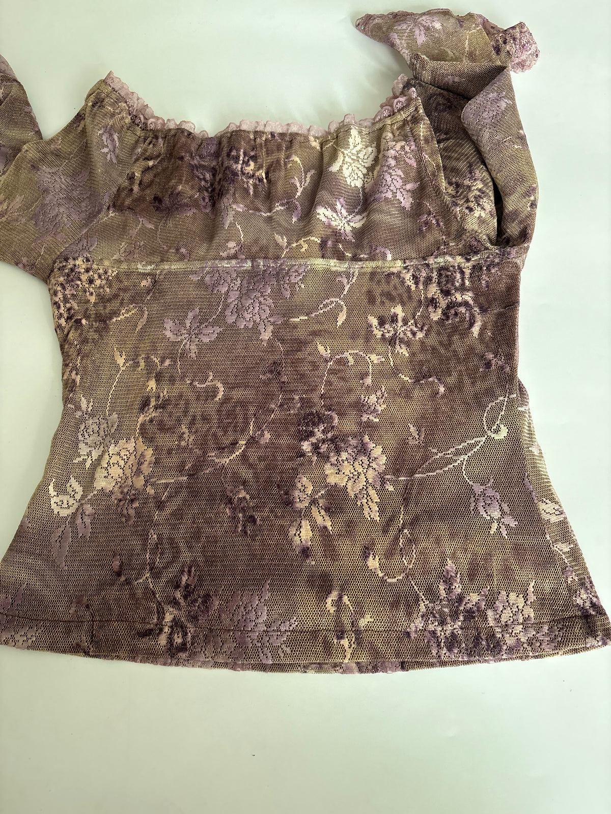 Beaded net work shiny top(38-40 inch)