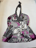 Halter grey floral top(38 inch)
