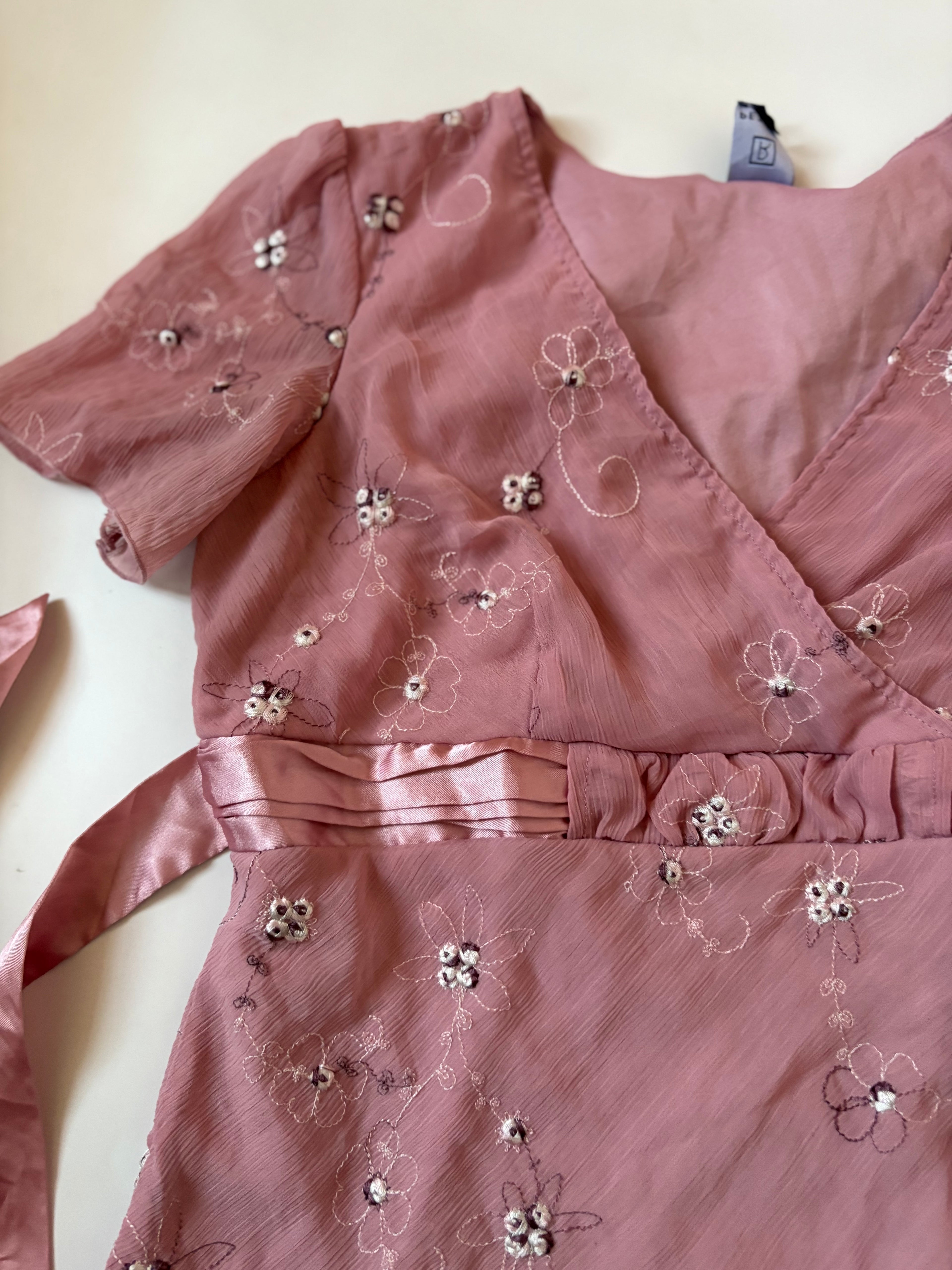 v neck pink floral top (36-38inch)