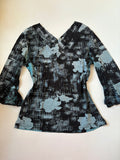 v neck blue top ( 36-38inch)