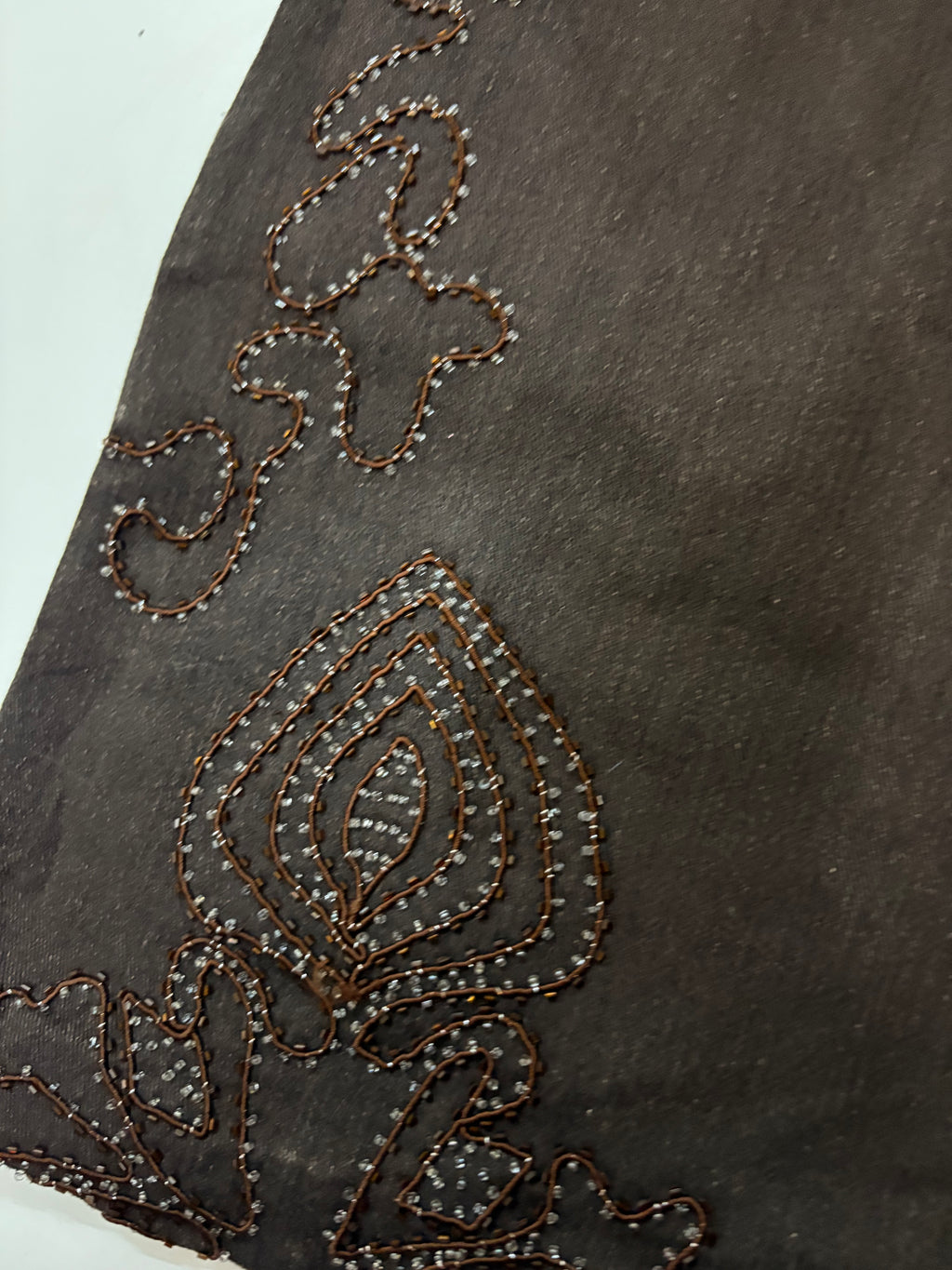 brown beaded low rise  flared jeans ( 32inch)