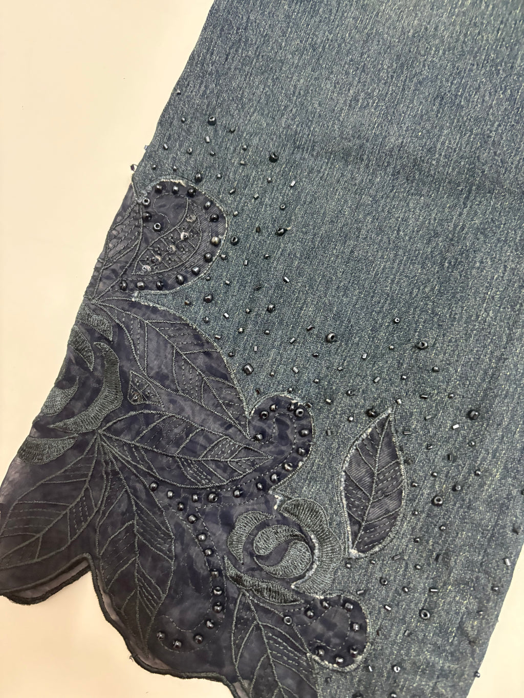 bottom lace high rise jeans (32inch)