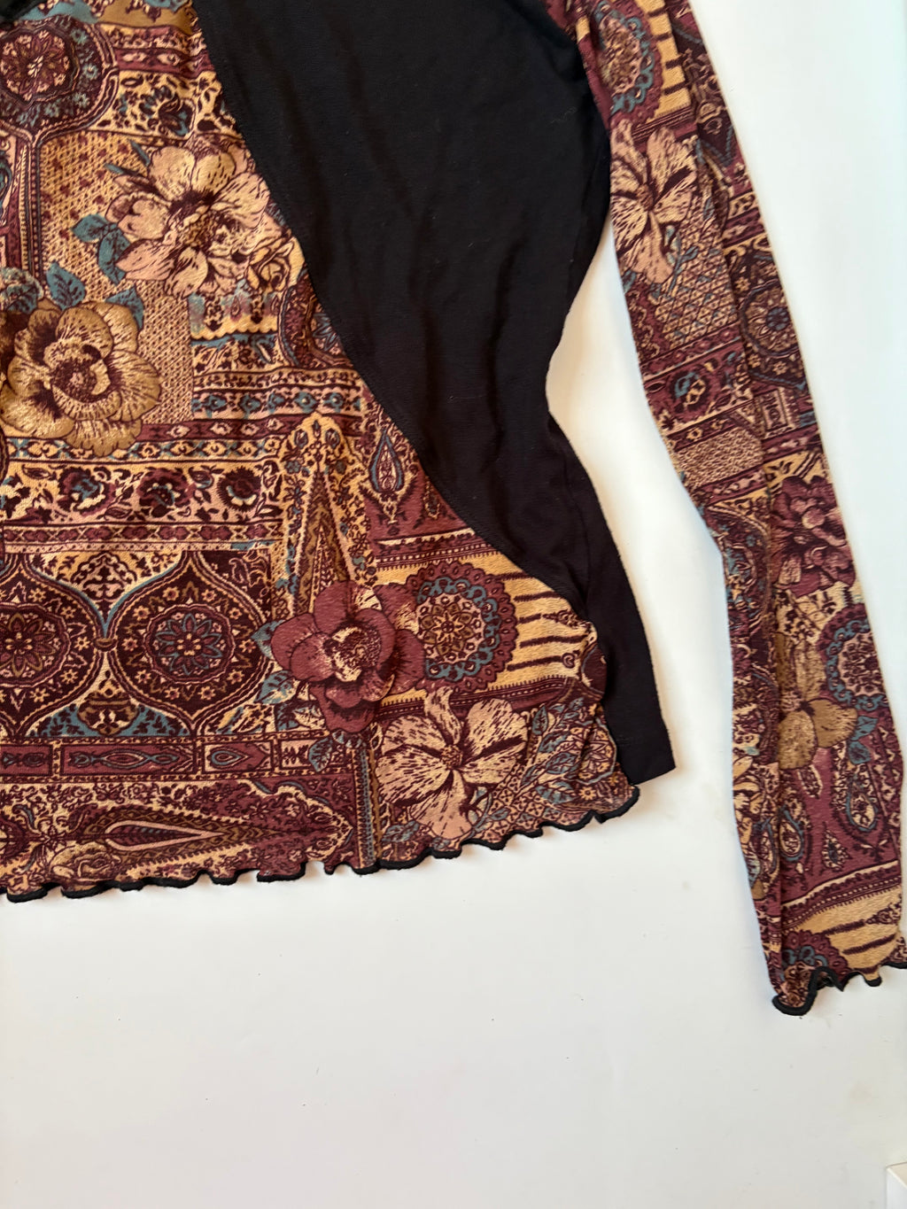 Brown& black ancient flower top(34-42inch)