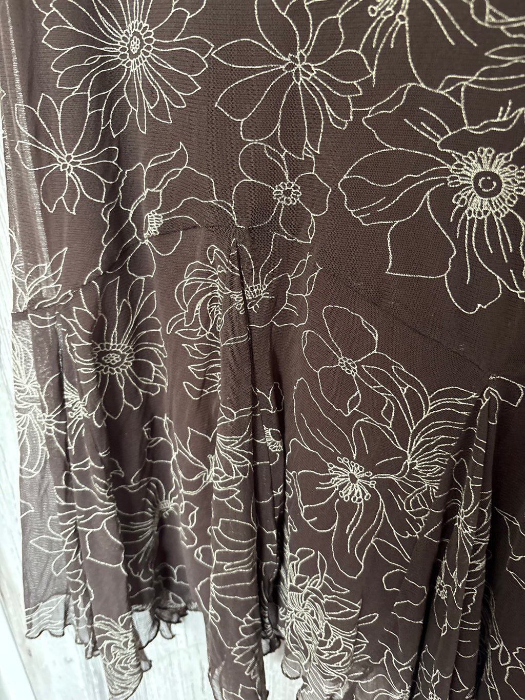 CANADA floral brown skirt(34 inch)
