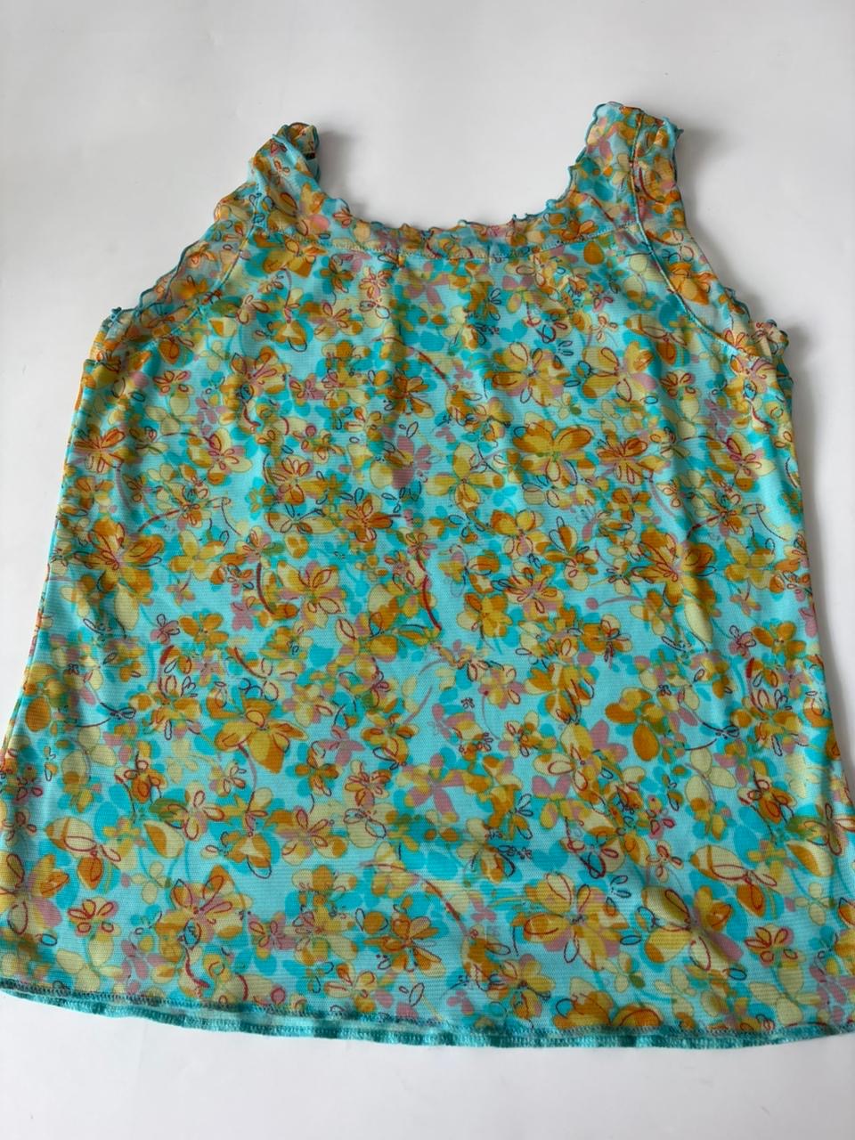 Floral blue/teal top(38-40 inch)