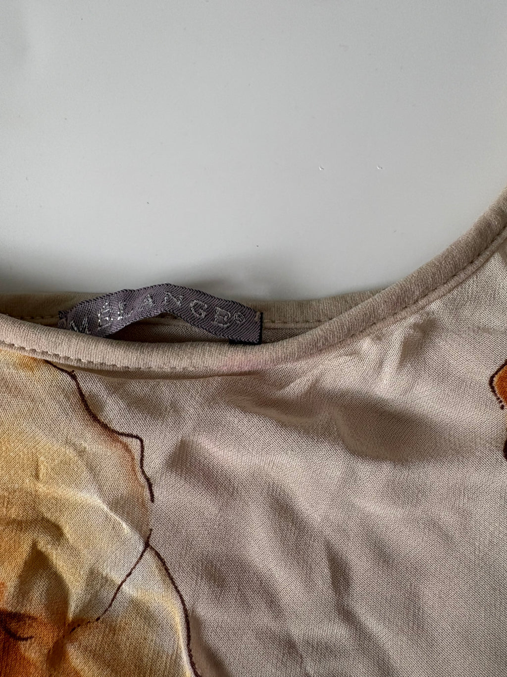 Orange flower white top(32 inch)