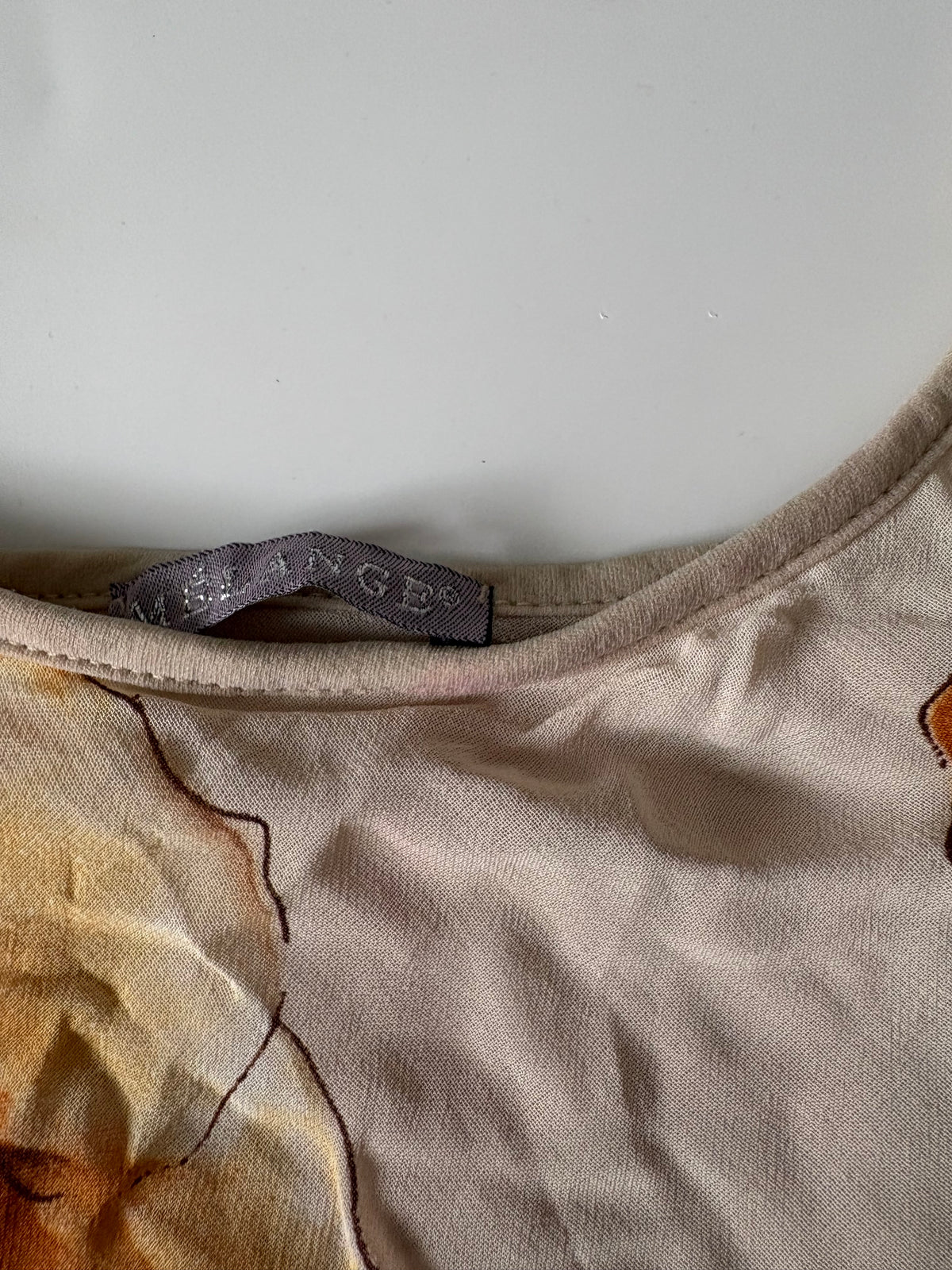 Orange flower white top(32 inch)