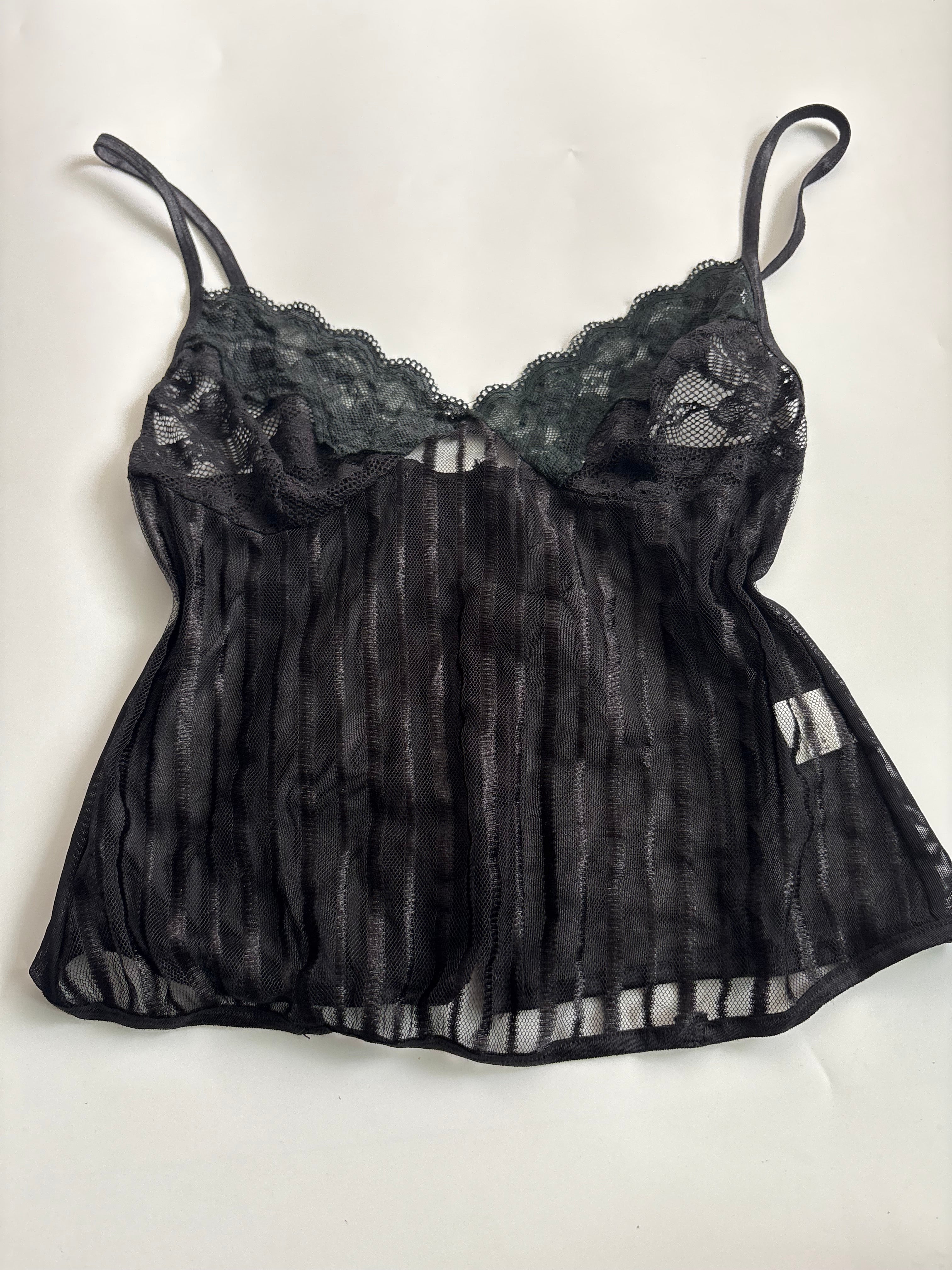 sheer black cami top (30inch)