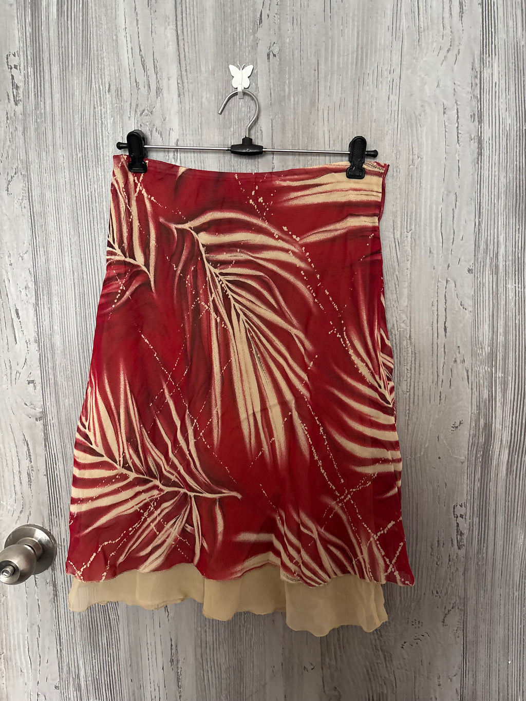 opera maroon chiffon skirt ( 30-34inch)