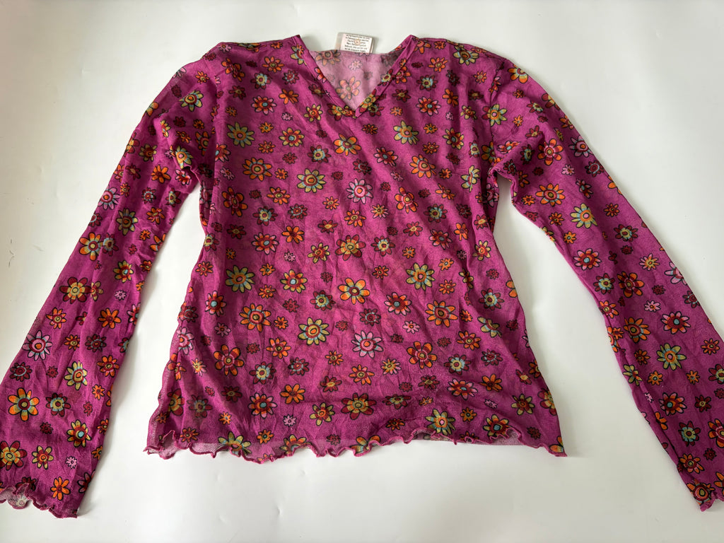 Hot pink floral top(38-40 inch)
