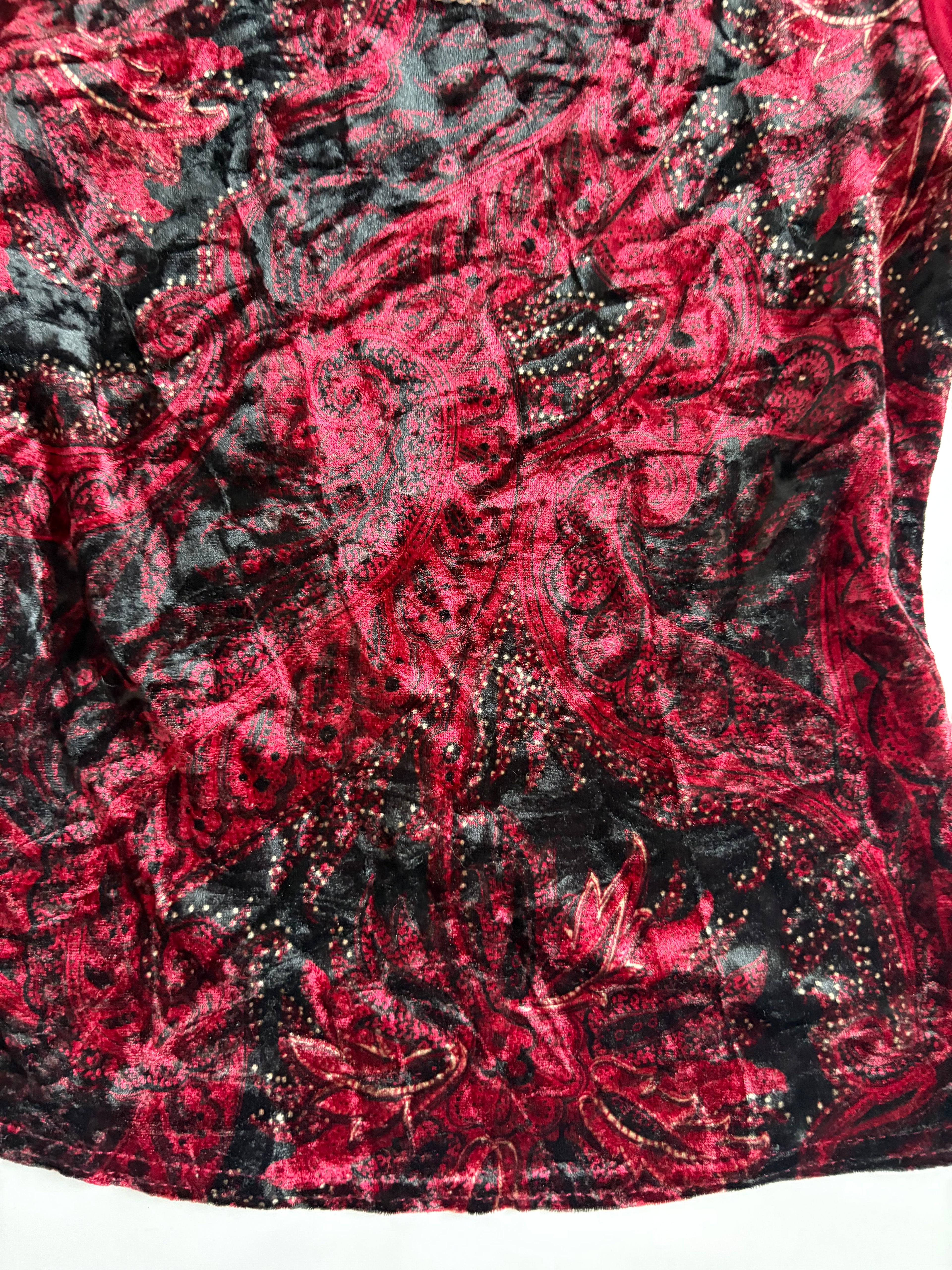calynex whimsical red bell sleeves top ( 34inch)
