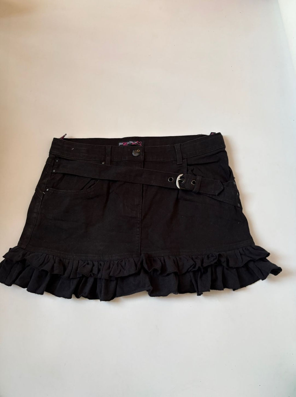 black pleated mini skirt (26-28inch)