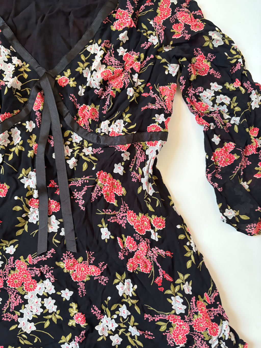 Mimi floral black top(34-40 inch)