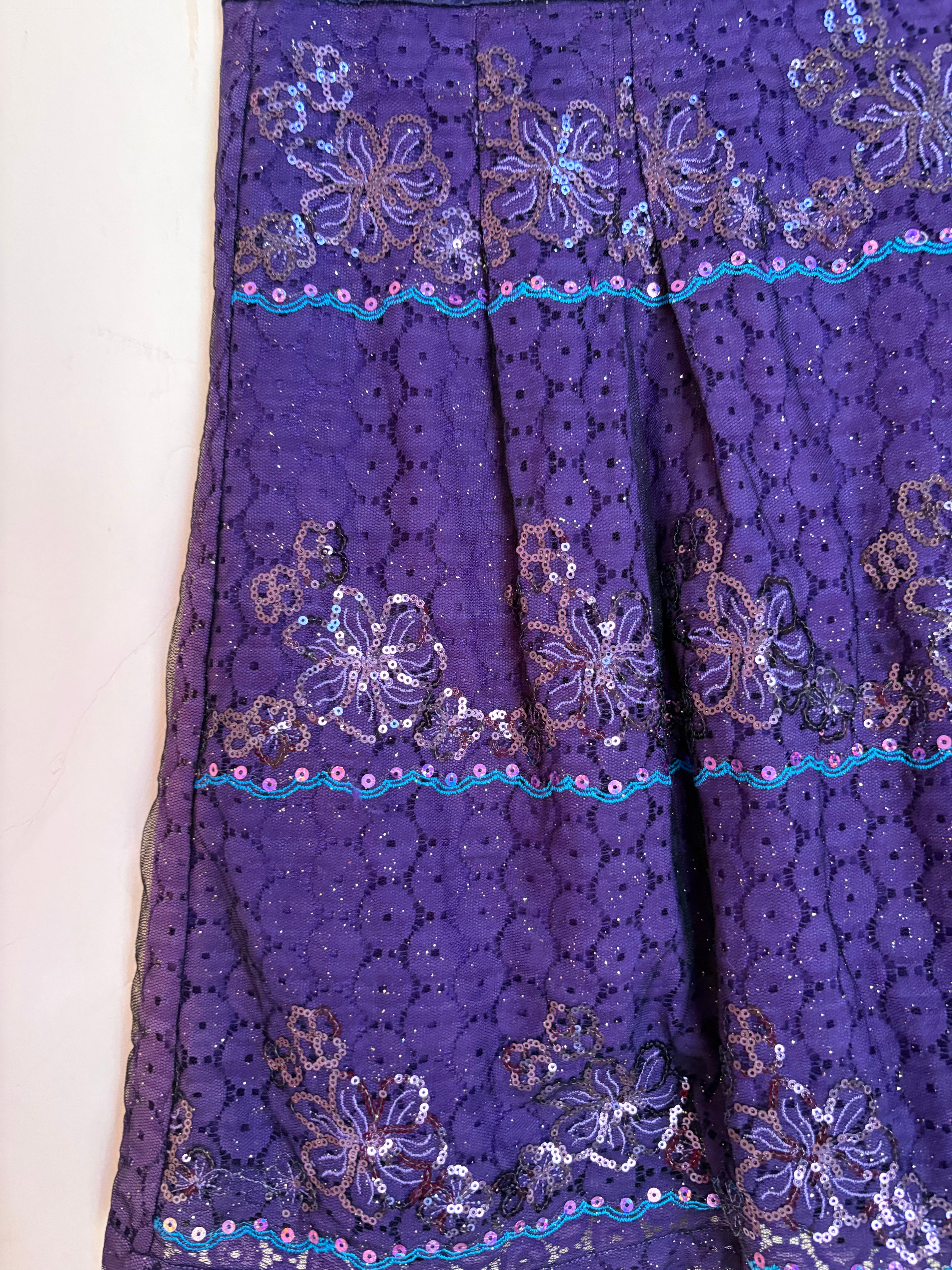 Kinkai beaded purple skirt(28 inch)